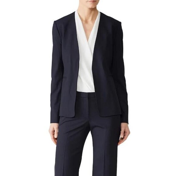 THEORY Women's Navy Open Blazer Size 6 - Picture 1 of 10